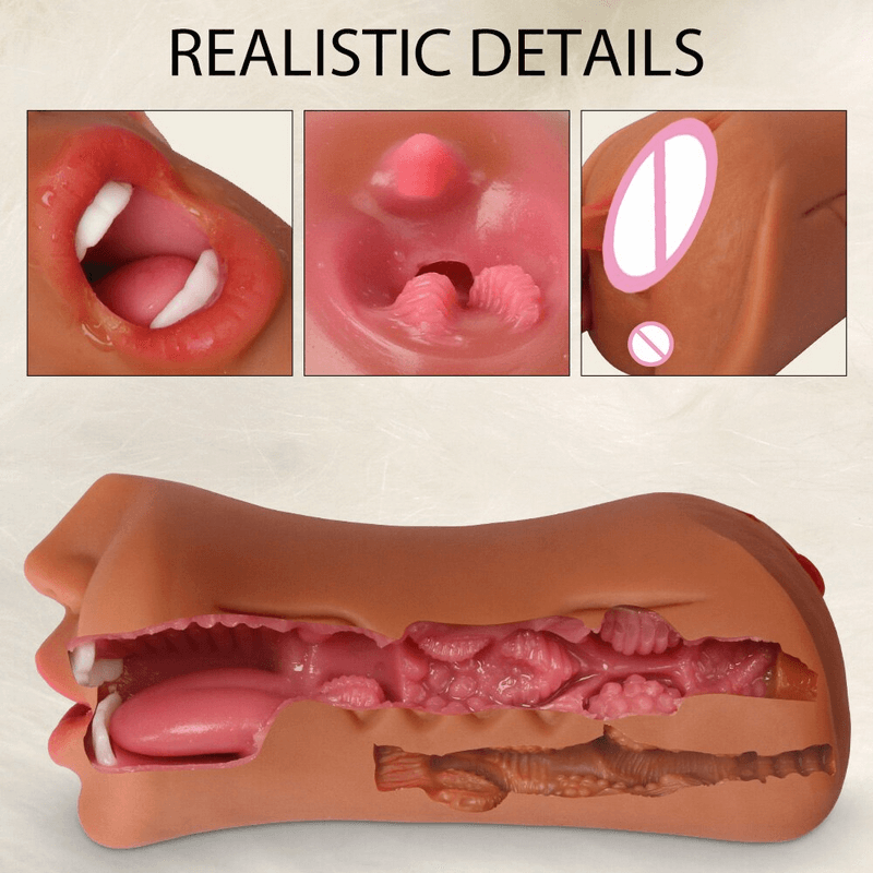3 in 1 Male Masturbator / Realistic Mouth with Vagina and Anus Imitation / Men's Sex Toys - EVE's SECRETS