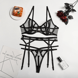 3-Piece Intimate Erotic Costume / Women's Elegant Transparent Underwear / Exotic Lace Set - EVE's SECRETS