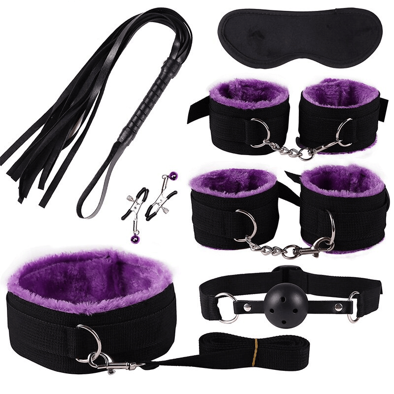 7 Pcs BDSM Kit for Couples / Adult Sex Toy Handcuffs / Erotic Accessories for Role Games - EVE's SECRETS
