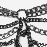 Adjustable Punk Body Harness Dress with Metal Chain Detail