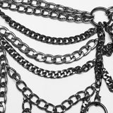 Adjustable Punk Body Harness Dress with Metal Chain Detail