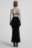 Adjustable Punk Body Harness Dress with Metal Chain Detail