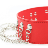 Adjustable Rivet Choker with Multi-Layered Chain and O-Ring / BDSM Collars in Different Colors - EVE's SECRETS