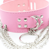 Adjustable Rivet Choker with Multi-Layered Chain and O-Ring / BDSM Collars in Different Colors - EVE's SECRETS