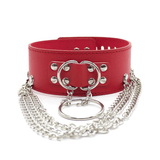 Adjustable Rivet Choker with Multi-Layered Chain and O-Ring / BDSM Collars in Different Colors - EVE's SECRETS