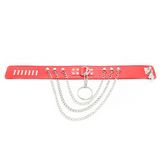 Adjustable Rivet Choker with Multi-Layered Chain and O-Ring / BDSM Collars in Different Colors - EVE's SECRETS