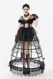 Alluring Tulle Dress with Layered Skirt and Lace Accents