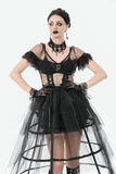 Alluring Tulle Dress with Layered Skirt and Lace Accents