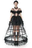 Alluring Tulle Dress with Layered Skirt and Lace Accents
