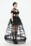 Alluring Tulle Dress with Layered Skirt and Lace Accents