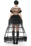 Alluring Tulle Dress with Layered Skirt and Lace Accents