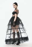 Alluring Tulle Dress with Layered Skirt and Lace Accents