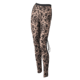 Apricot Mesh Leggings: Lace-Up / Gothic High-Waist Style