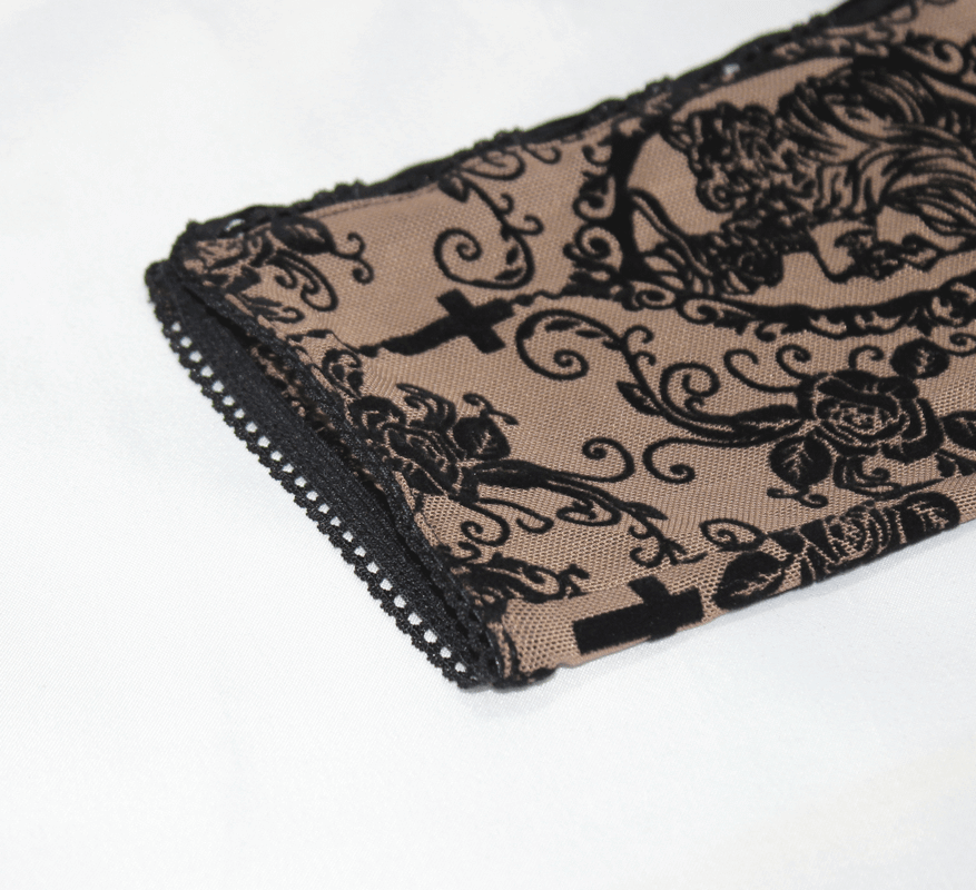 Apricot Mesh Leggings: Lace-Up / Gothic High-Waist Style