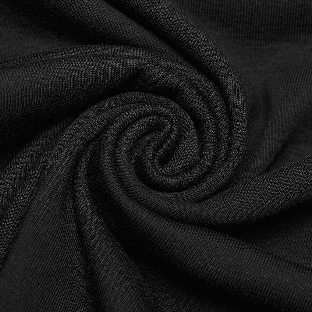 Asymmetric Gothic Black Dress with Mesh Sleeves