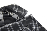 Asymmetrical Plaid Skirt with Pin Embellishments