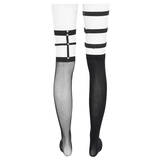 Asymmetrical Punk Socks with Studs and Garter for Women