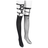 Asymmetrical Punk Socks with Studs and Garter for Women