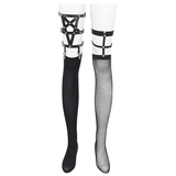 Asymmetrical Punk Socks with Studs and Garter for Women