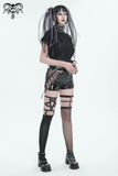 Asymmetrical Punk Socks with Studs and Garter for Women
