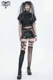 Asymmetrical Punk Socks with Studs and Garter for Women