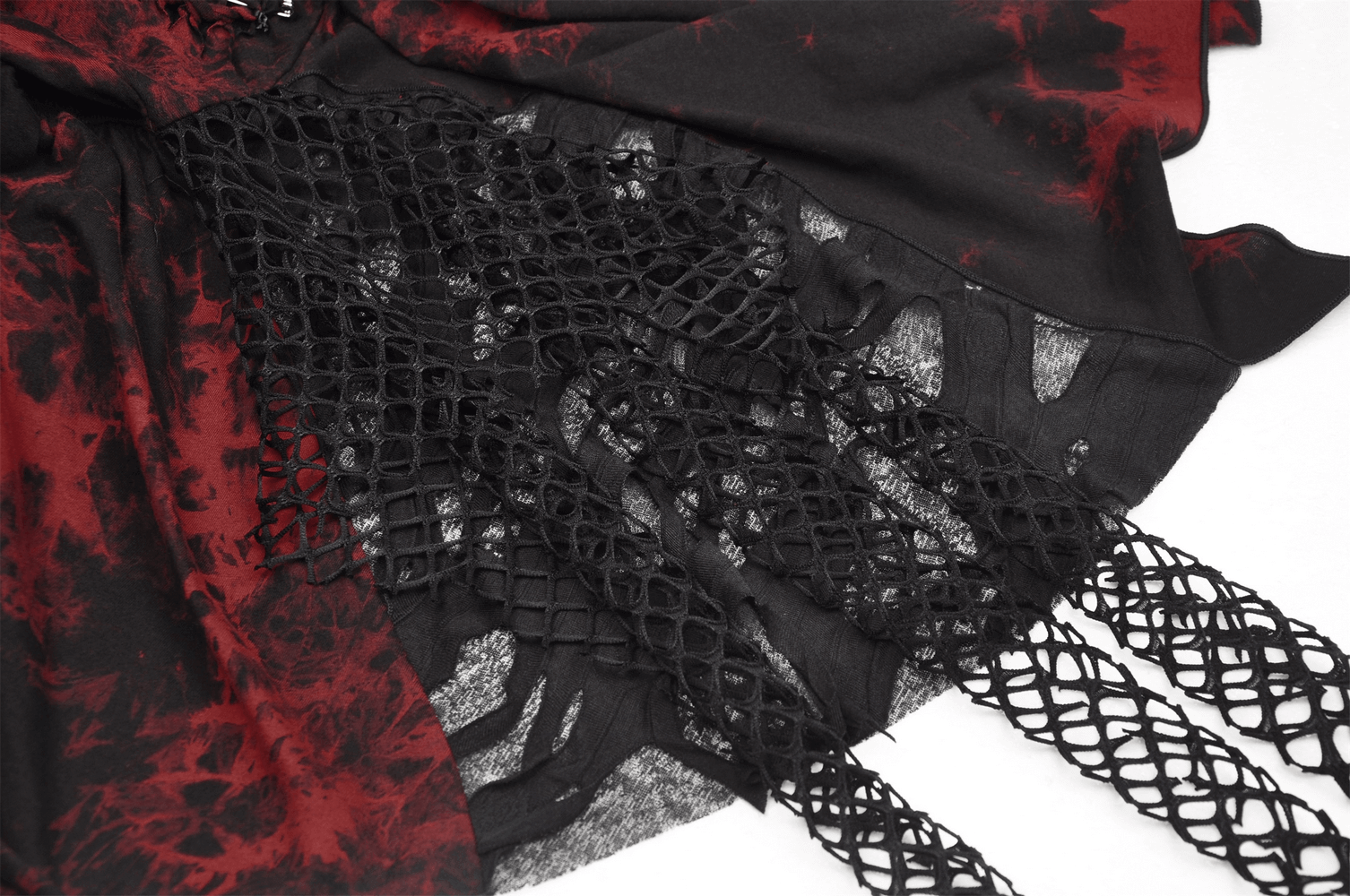 Asymmetrical Red and Black Strap Dress with Punk Rock Flair