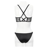 Bat Shaped Front Bikini Swimsuit: Sexy Crossed Back Straps
