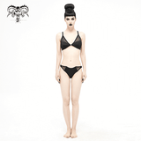 Bat Shaped Front Bikini Swimsuit: Sexy Crossed Back Straps