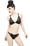 Sexy zweiteiliger Badeanzug mit verstellbaren, gekreuzten Trägern am Rücken / Damen-Bikini in Fledermausform vorne