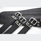 BDSM Adult Sex Toys For Role-Playing Games / PU Leather Unisex Handcuffs With Collar And Buckles - EVE's SECRETS