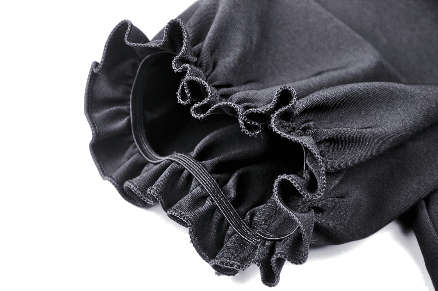 Black Gothic Dress featuring Lace and Ribbon Accents
