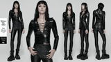 Black Gothic Faux Leather Lace-Up Long Sleeve Top