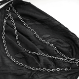 Black Gothic Halter Top with Chains and Adjustable Straps