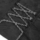 Black Gothic Halter Top with Chains and Adjustable Straps