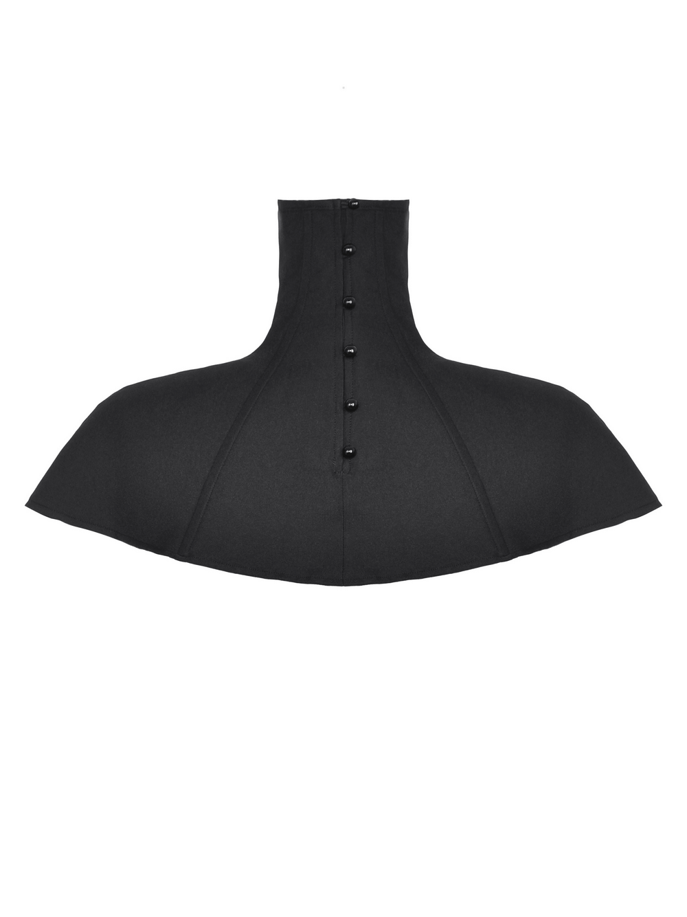 Black Gothic Hooded Cape with Mask and Structured Design