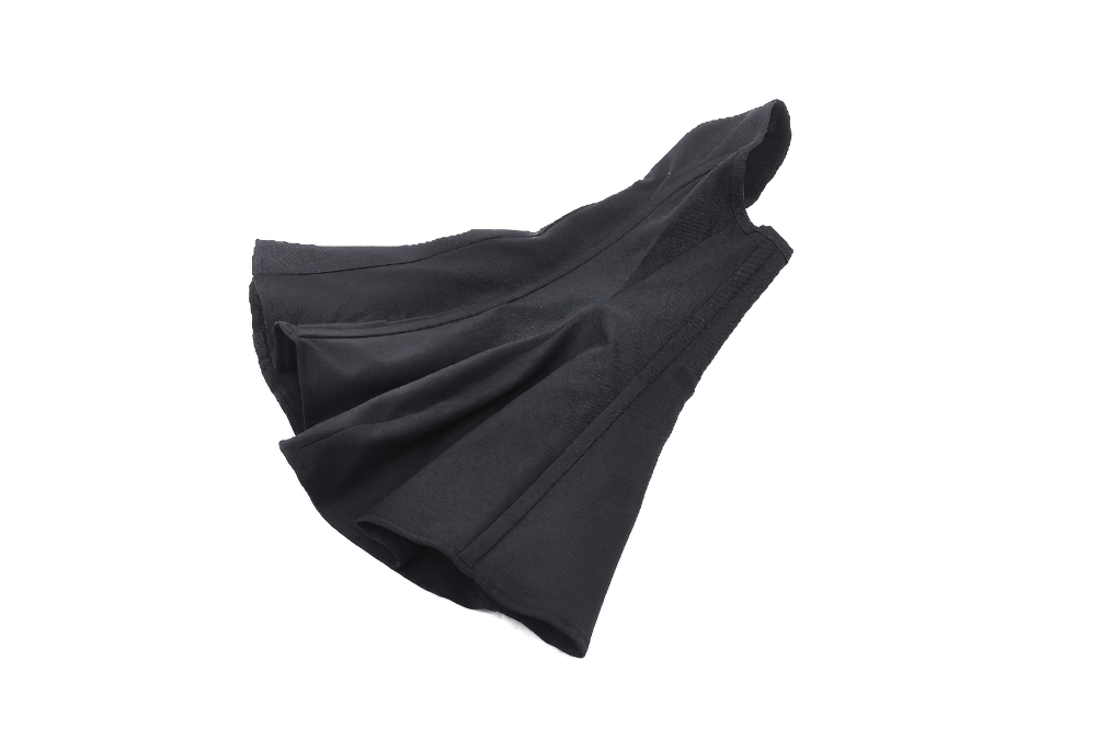 Black Gothic Hooded Cape with Mask and Structured Design