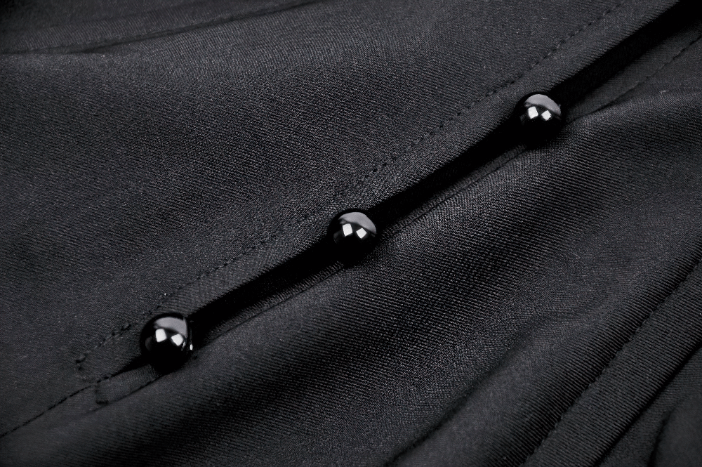 Black Gothic Hooded Cape with Mask and Structured Design