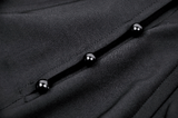 Black Gothic Hooded Cape with Mask and Structured Design