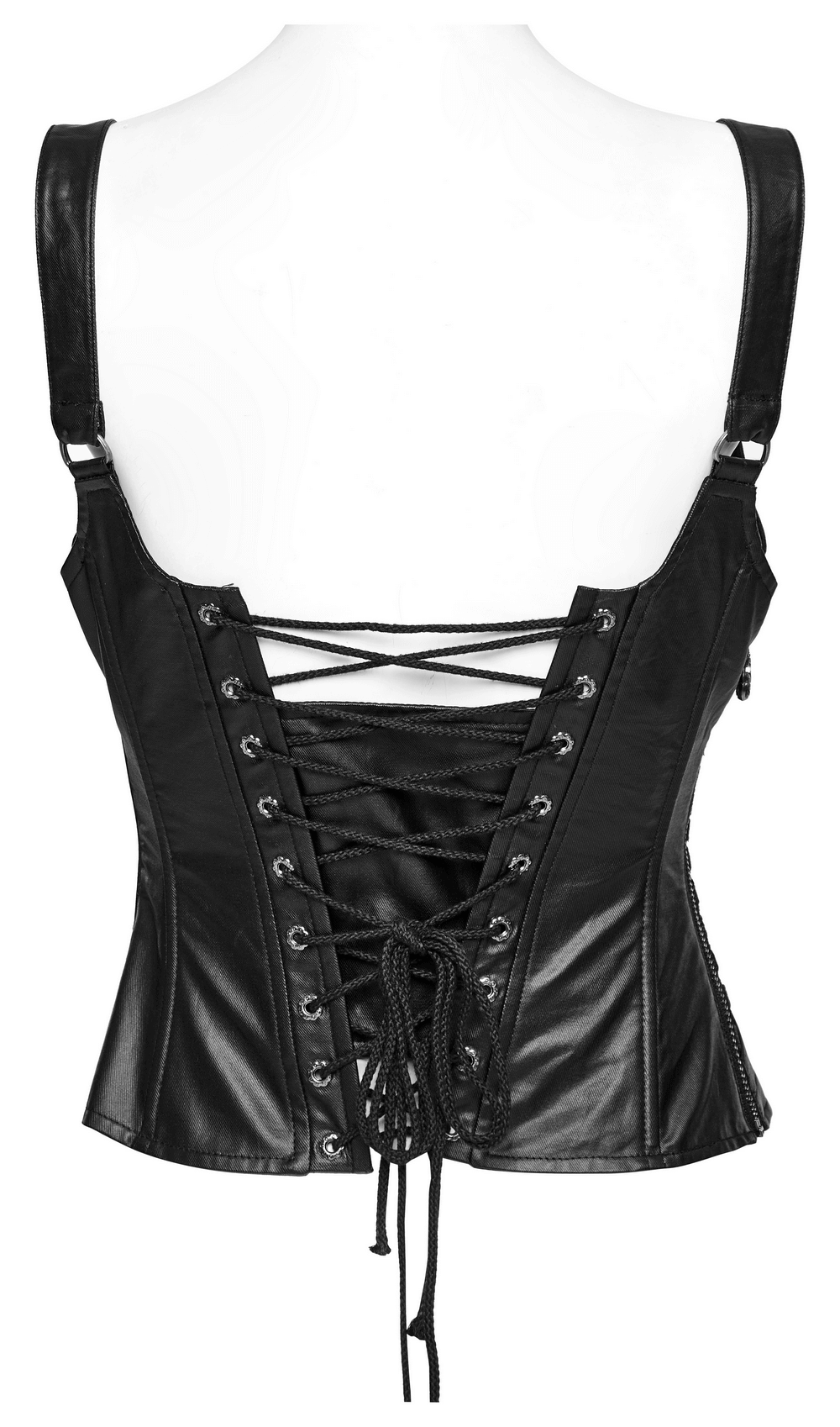 Black Gothic Lace-Up Corset with Adjustable Straps