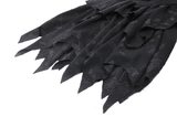 Black Gothic Lace-Up Dress with Ruffles and Asymmetrical Hem