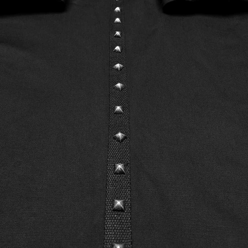 Black Gothic Mesh Vest with Metal Eyelet Detailing