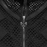 Black Gothic Mesh Vest with Metal Eyelet Detailing