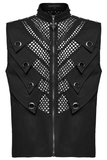 Black Gothic Mesh Vest with Metal Eyelet Detailing