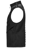 Black Gothic Mesh Vest with Metal Eyelet Detailing