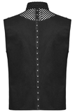 Black Gothic Mesh Vest with Metal Eyelet Detailing