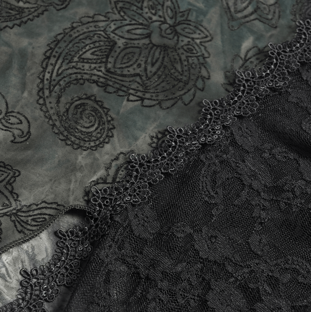 Black Gothic Off Shoulder Lace Top with Bell Sleeves