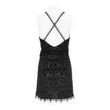 Black Lace Deep V-Neck Dress: Gothic Style for You