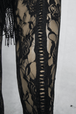 Black Lace Flower Leggings: Steampunk Chic for Women's