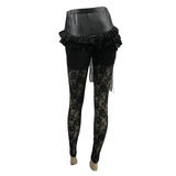 Black Lace Flower Leggings: Steampunk Chic for Women's