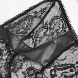 Black Lace Two-Piece Lingerie: Gothic Sexy Transparent Set